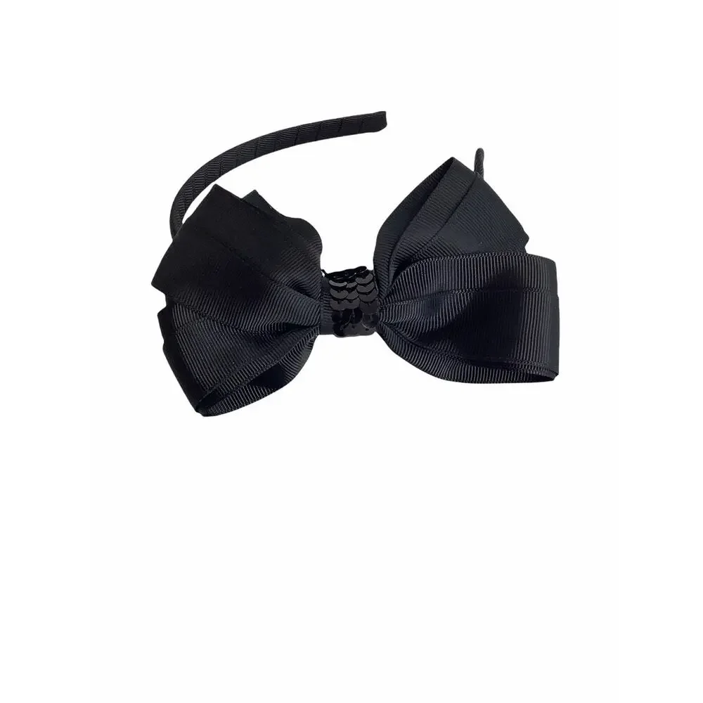 Girl’s Lot 2 White & Black Sequined Bow Headbands